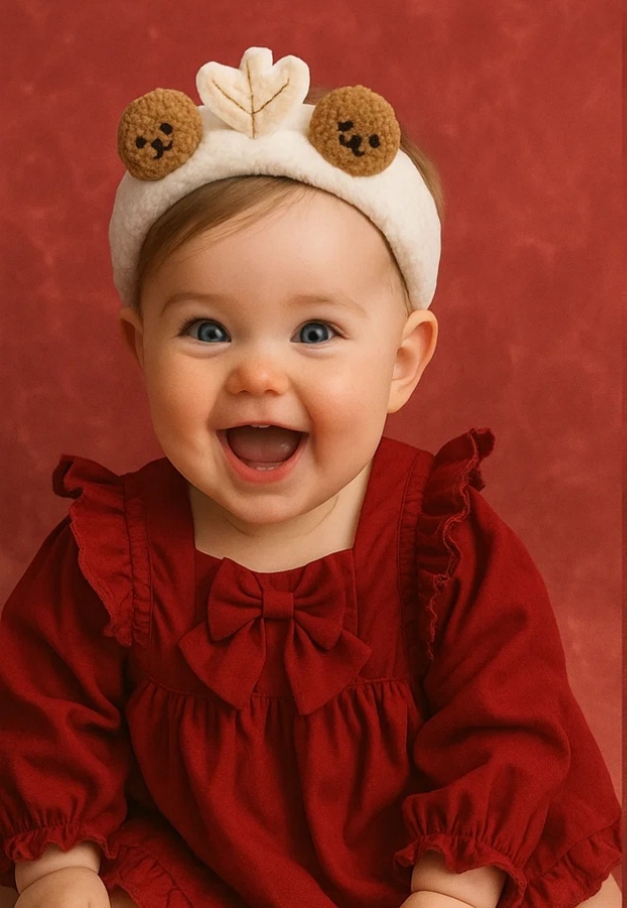 Bear Baby Headband – Soft and Cute Plush for Infants