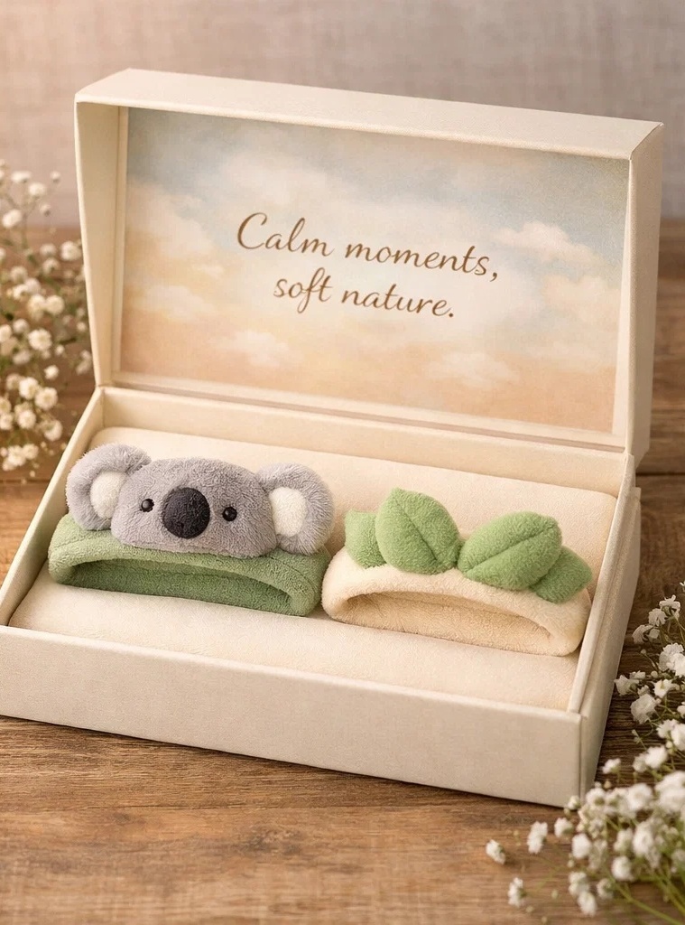 Calm Moments Koala & Leaf Detachable Baby Headband Set