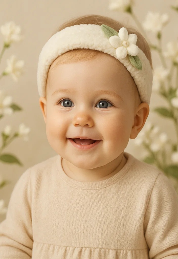 Faixa de cabelo para bebê com flor branca, suave e confortável, ideal para fotos
