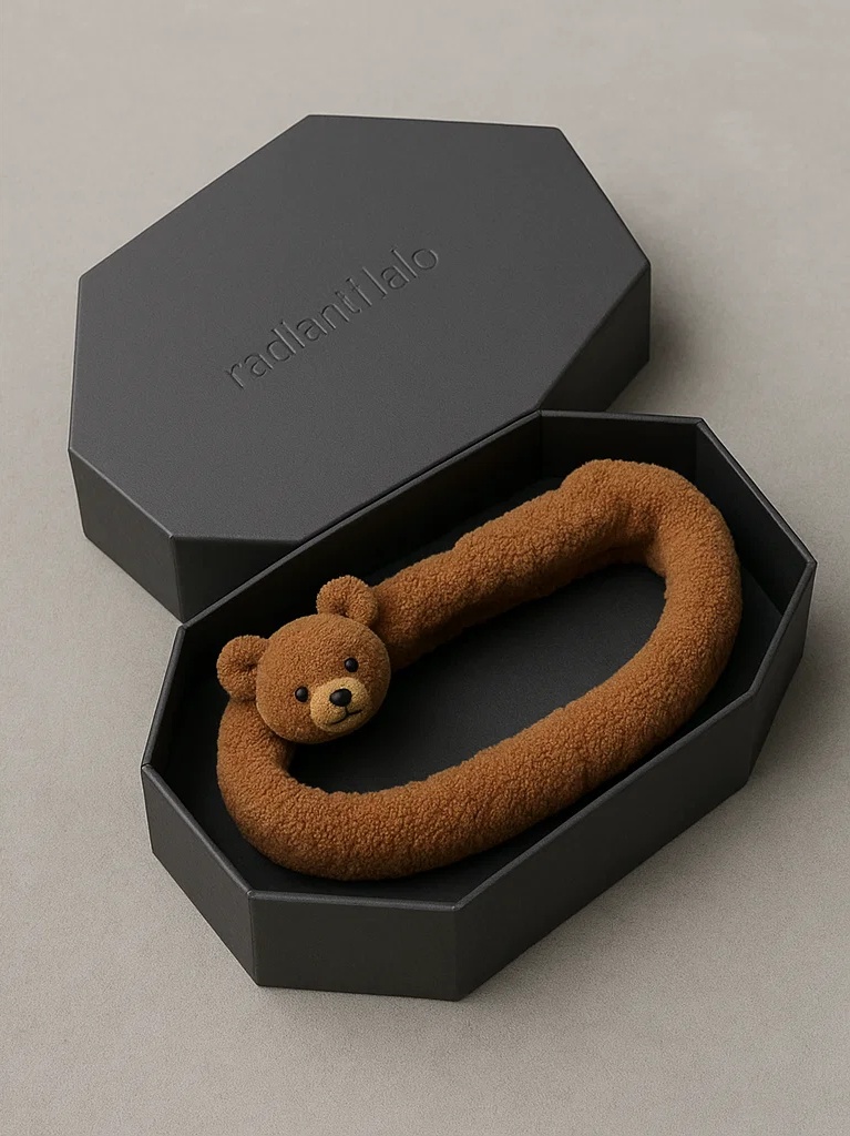 Dětská čelenka s medvědem, měkký fleece, roztomilý design