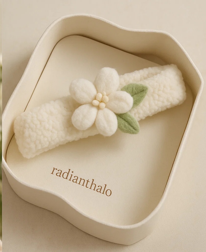 Diadema de bebé con flor blanca, suave y cómoda, ideal para fotos y uso diario