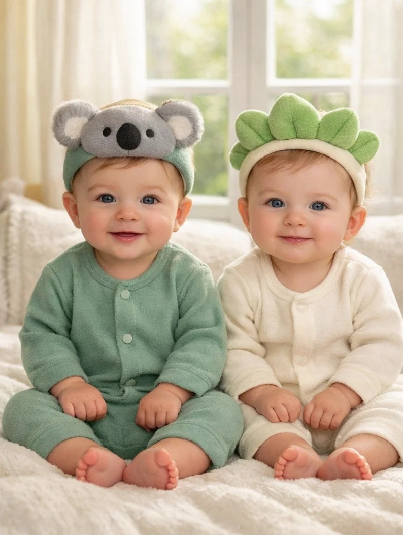 Calm Moments Koala & Leaf Plush Baby Headband Gift Set