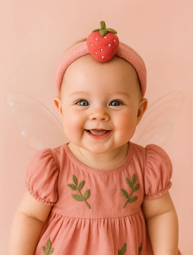 Strawberry Baby Headband – Cute and Playful for Infants