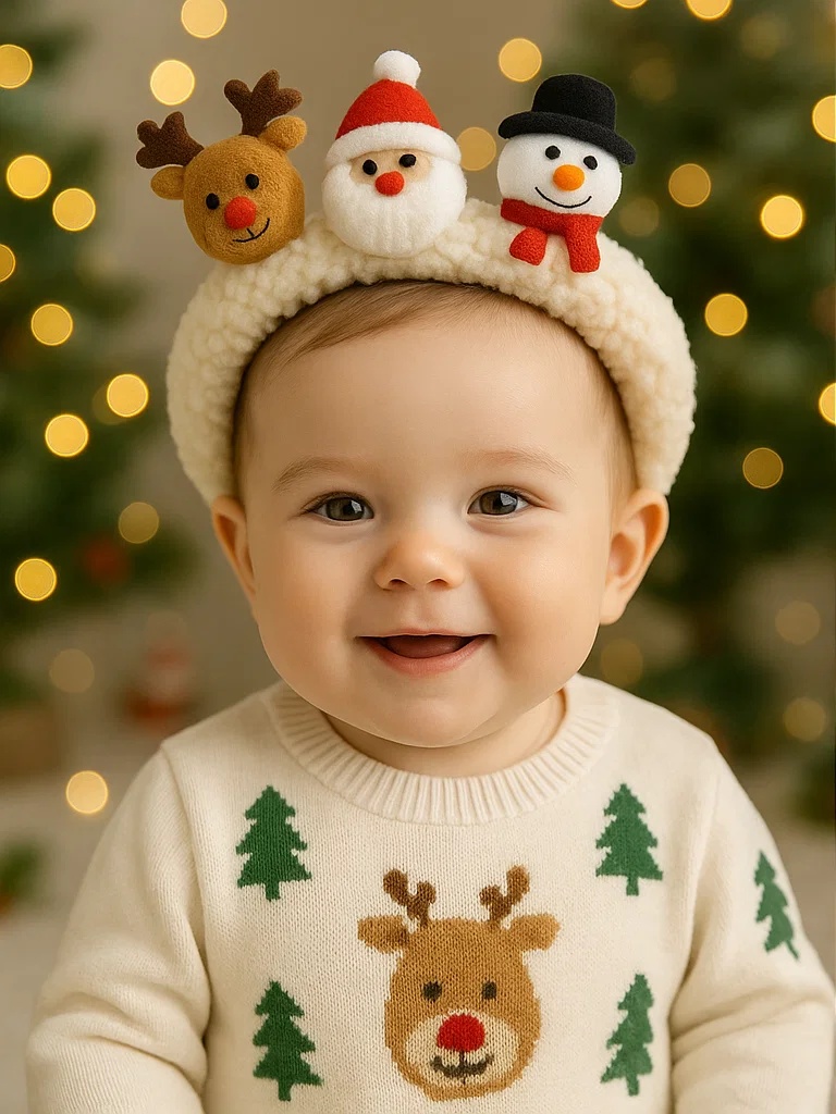 Bandeau de Noël pour bébé – Accessoire idéal pour collections de fin d'année