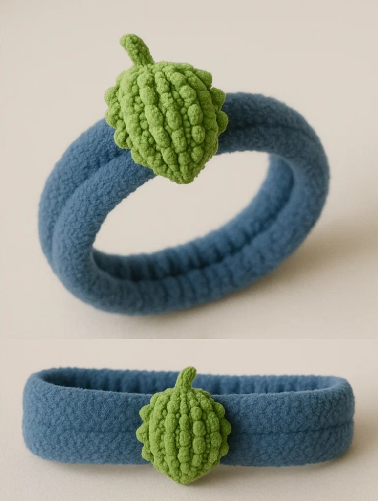 Artichoke Baby Headband with Soft Green Leaf