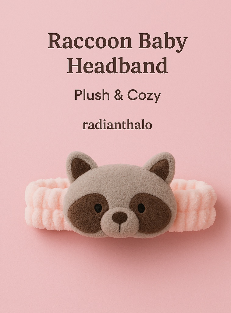 Diadema para bebé con zorrito en peluche suave y cómodo