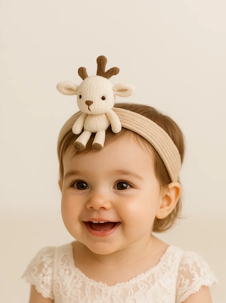 B2B Custom Plush Deer Baby Headband – Soft Antler Hair Accessory for Wholesale