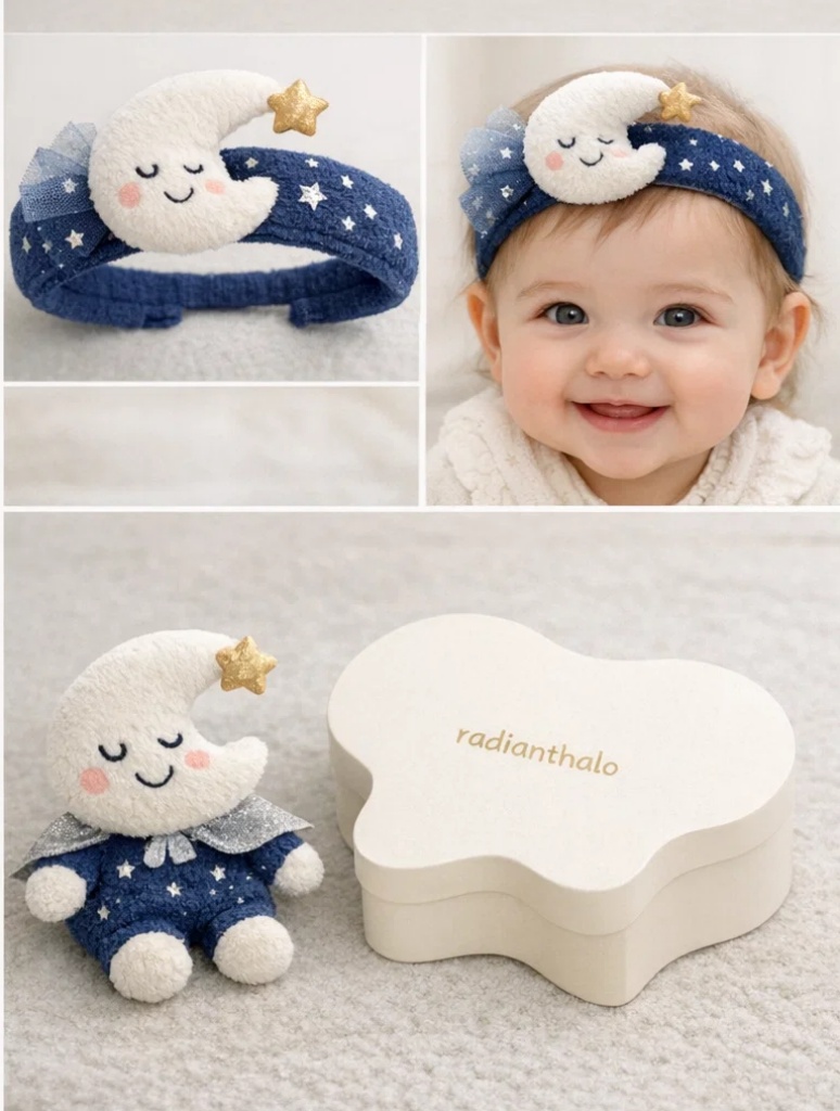 Cosmic Explorer Baby Headband with Removable Plush Characters