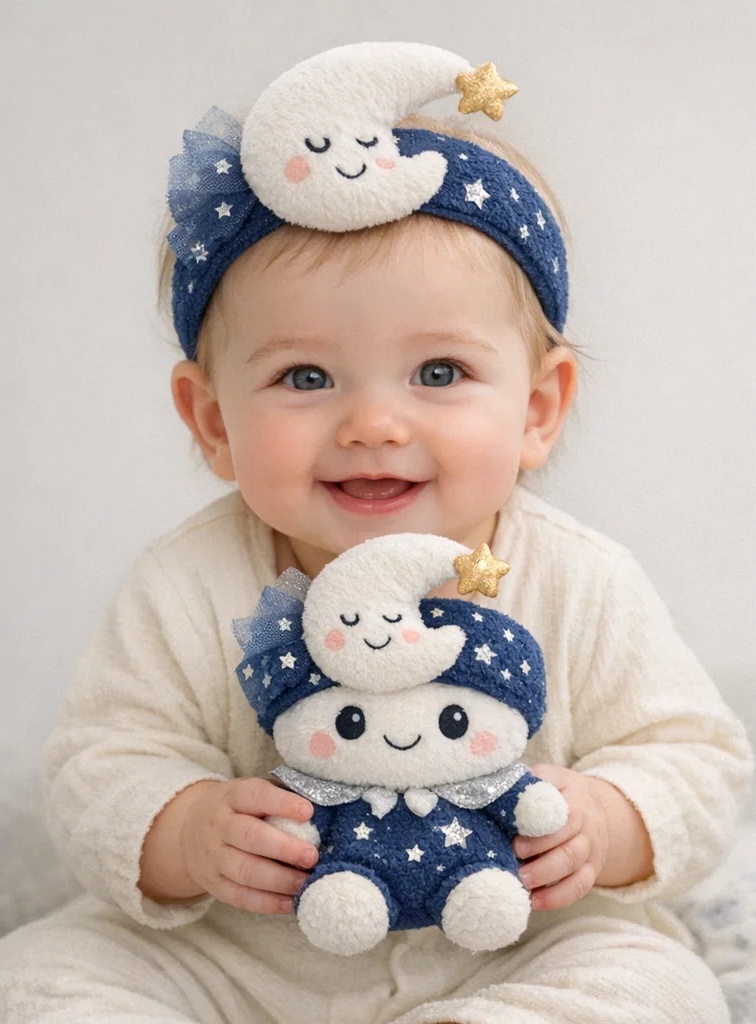 Cosmic Explorer Baby Headband with Removable Plush Characters
