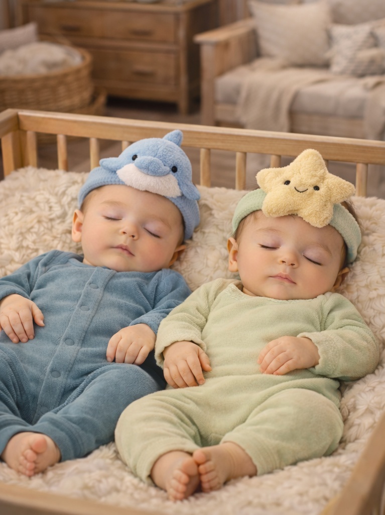 Dolphin & Star Plush Baby Headband – Soft Stretch Newborn Photo Prop Headwrap