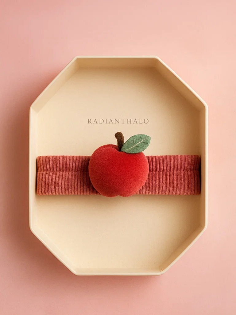 Baby Headband with Apple Plush – Cute and Sweet Baby Hair Accessory