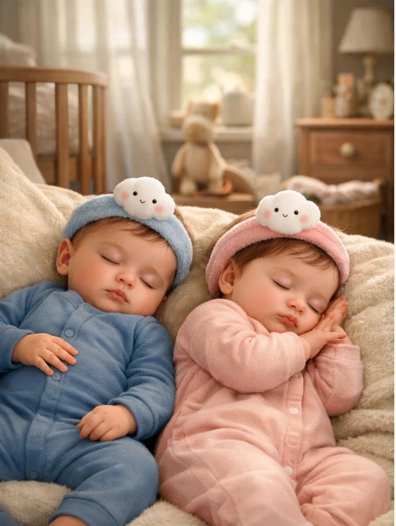 Set of Soft Baby Headbands with Cloud Design – Ideal for Photoshoots and Newborn Accessories