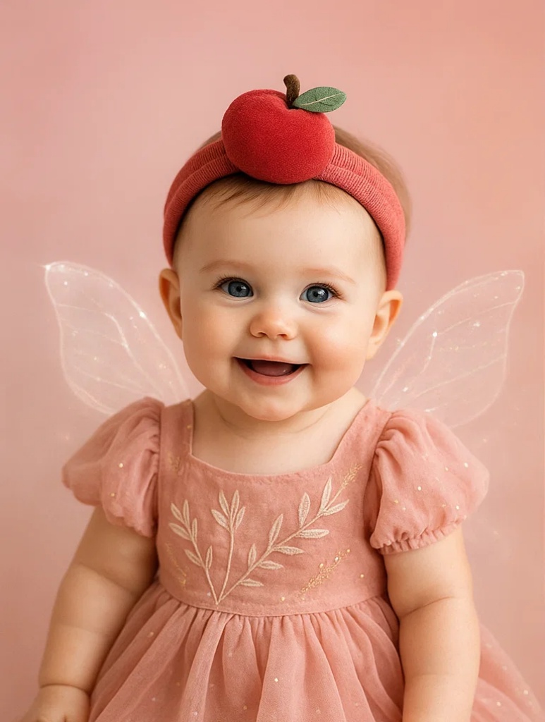 Baby Headband with Apple Plush – Cute and Sweet Baby Hair Accessory