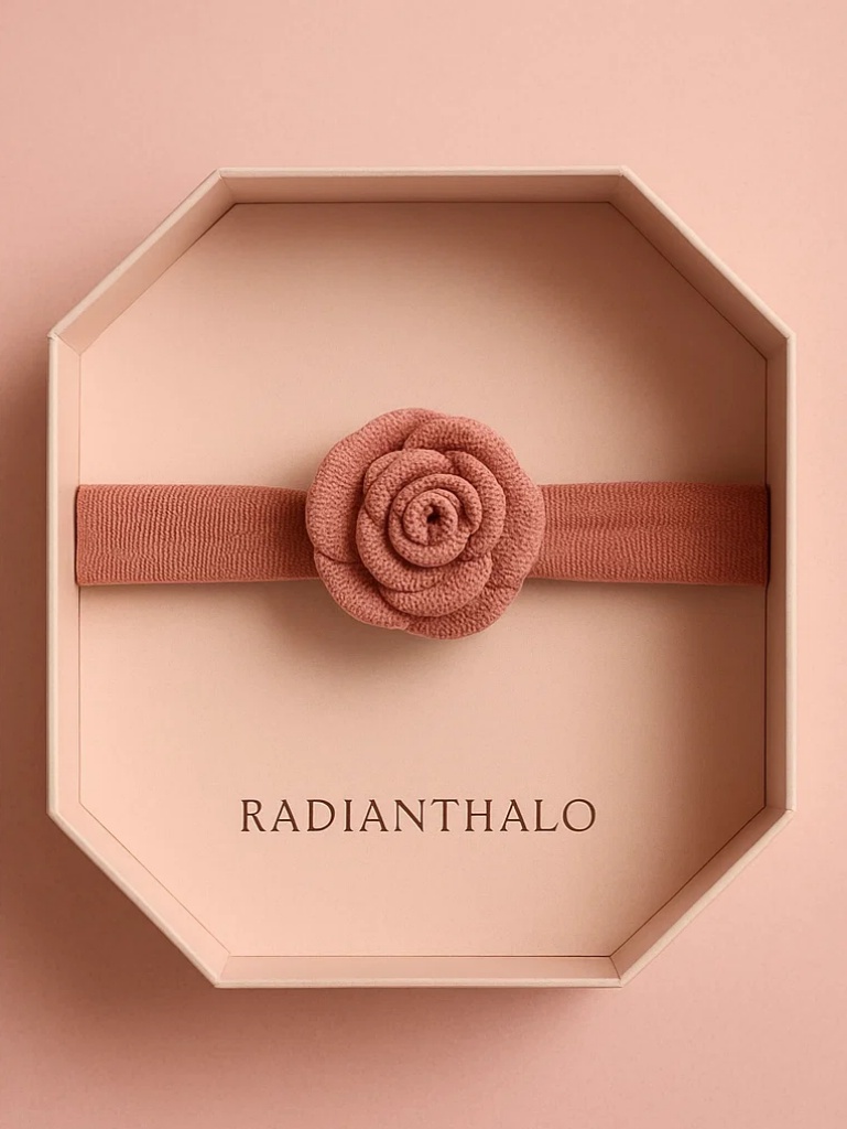 Baby Headband with Rose Plush – Cute and Adorable Baby Girl Hair Accessory