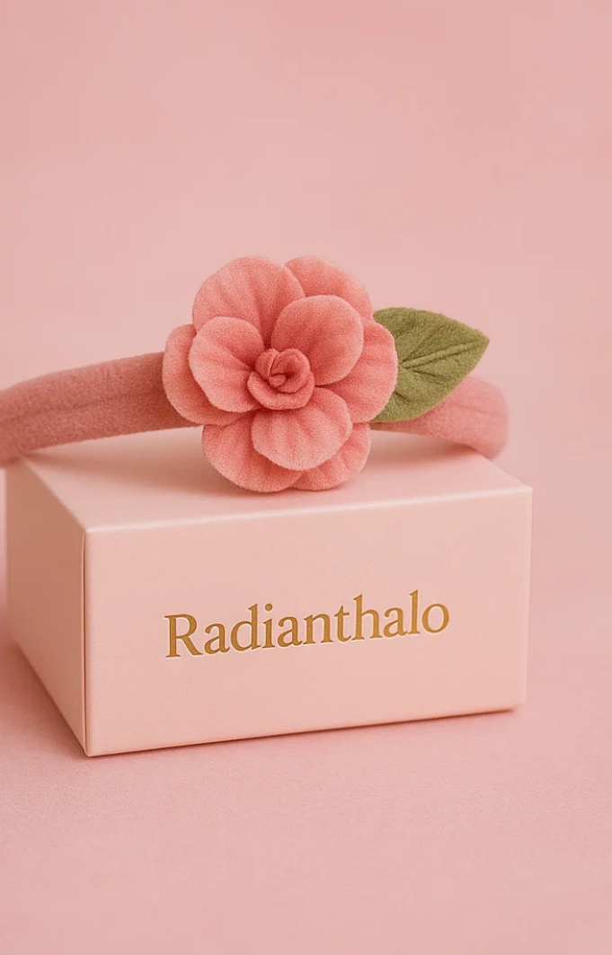 Peach Fairy Garden Baby Headband