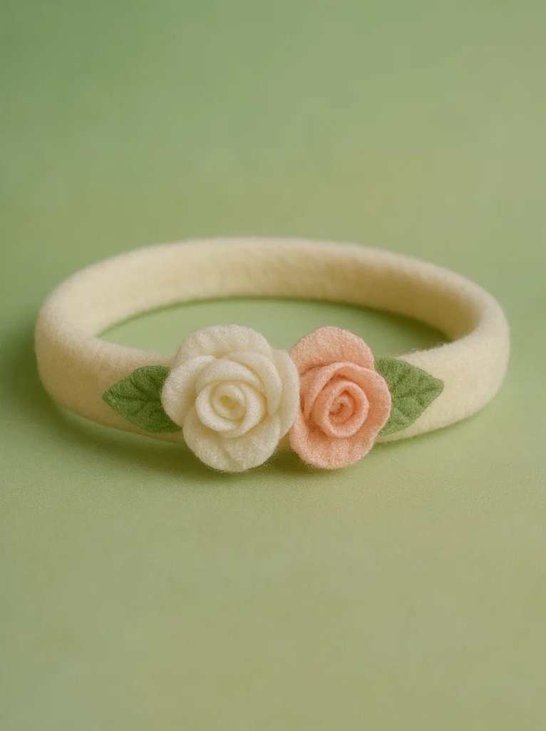 Rose Blossom Cupcake Plush Baby Headband