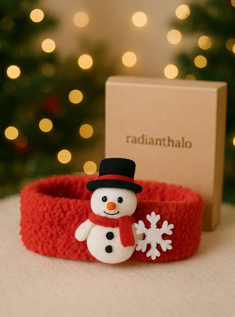 Bandeau de Noël pour bébé avec bonhomme de neige et étoile