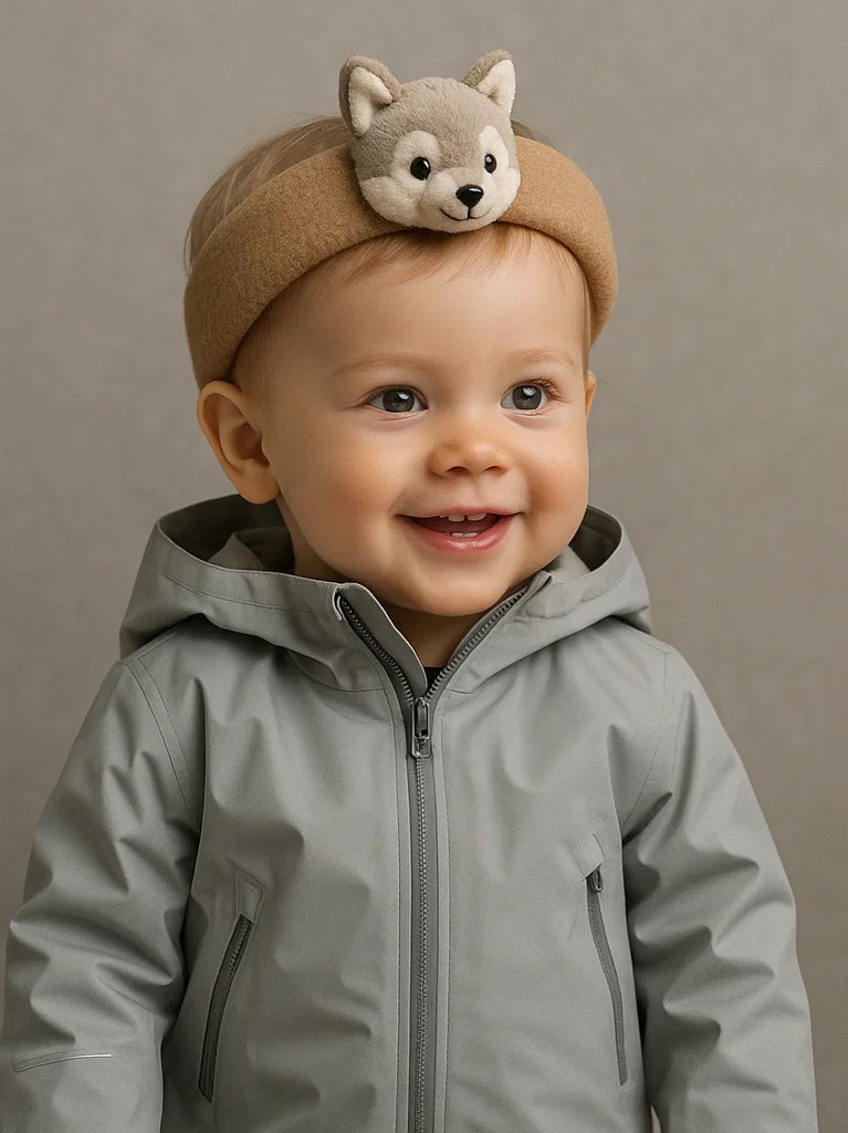 Fox Face Plush Headband for Babies – Cozy and Cute Headwear