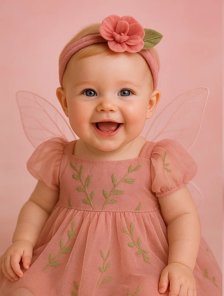 Peach Fairy Garden Baby Headband
