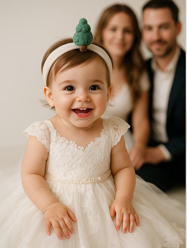 B2B Cute Pine Tree Baby Headband – Soft Forest Theme for Bulk Orders