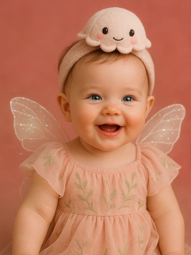 Bandeau pour bébé avec un adorable design de pieuvre pour les photos