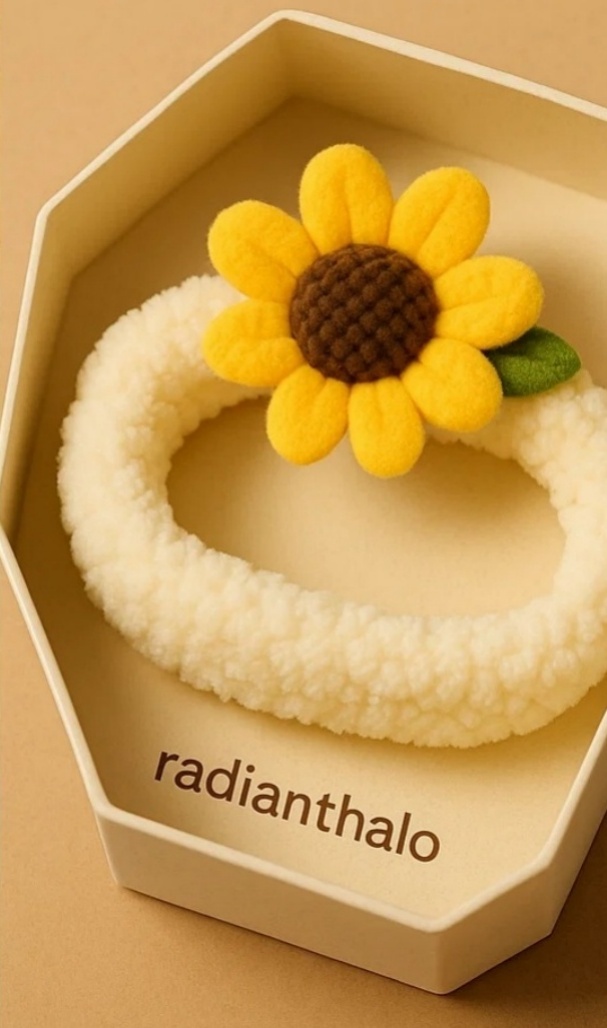 Soft Baby Headband with Bright Yellow Sunflower Design for Spring and Summer