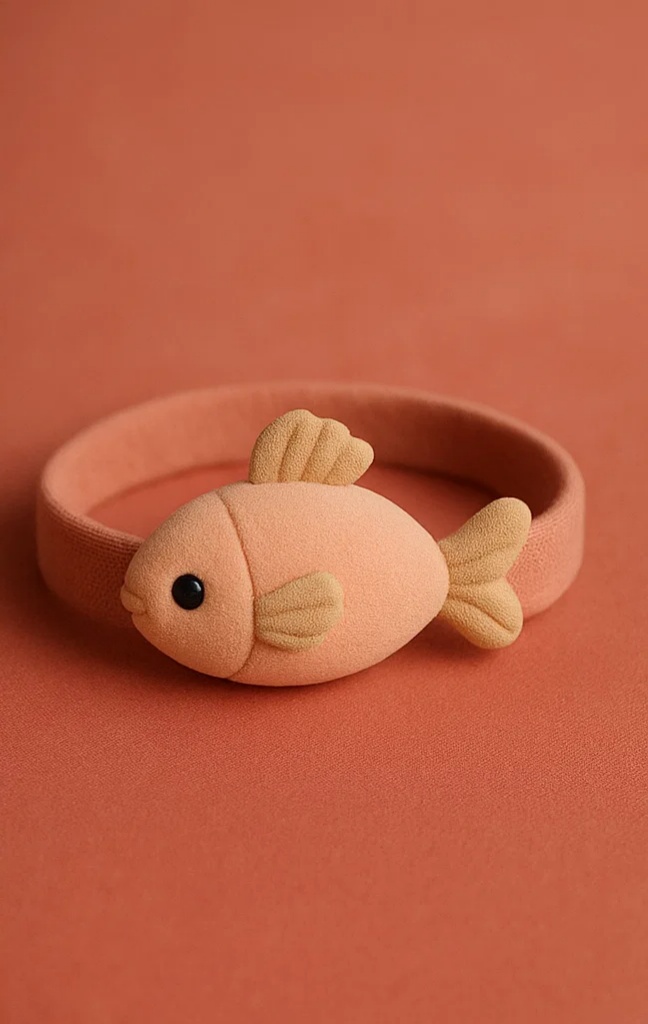 Faixa de cabelo para bebê com design fofo de peixe para fotos
