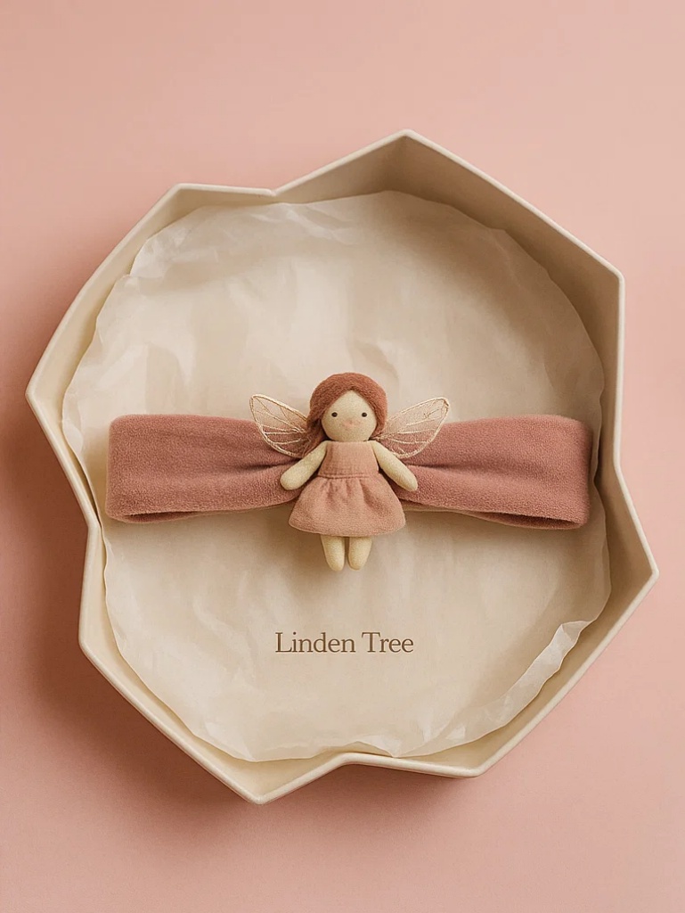 Soft Elastic Baby Headband with Cute Fairy Doll for Infant Portrait Sessions