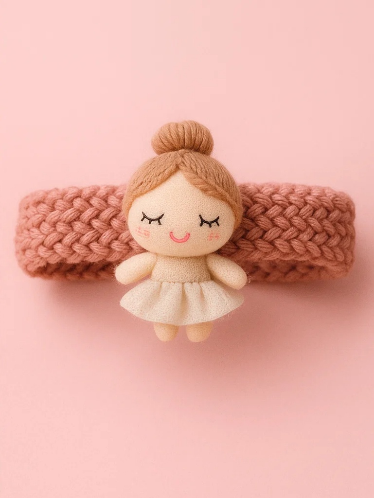 Baby Girl Fairy Doll Headband with Embroidered Leaf Pattern for Retailers
