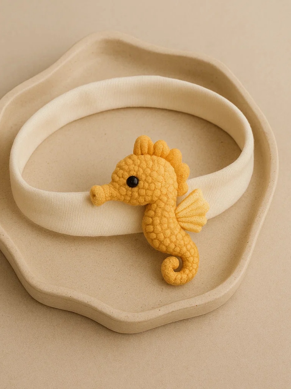 Diadema para bebês com cavalo-marinho de pelúcia, perfeita para fotos