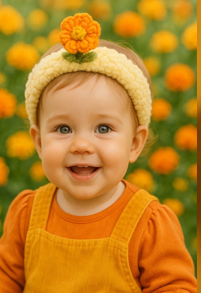 Elegant and Soft Sunflower Baby Headband for Baby’s Special Moments