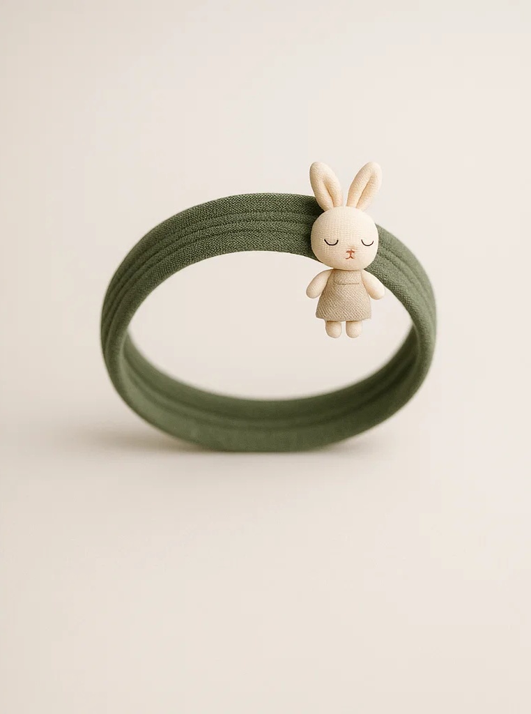 B2B Handmade Sleeping Bunny Baby Headband – Soft Animal Hair Accessory