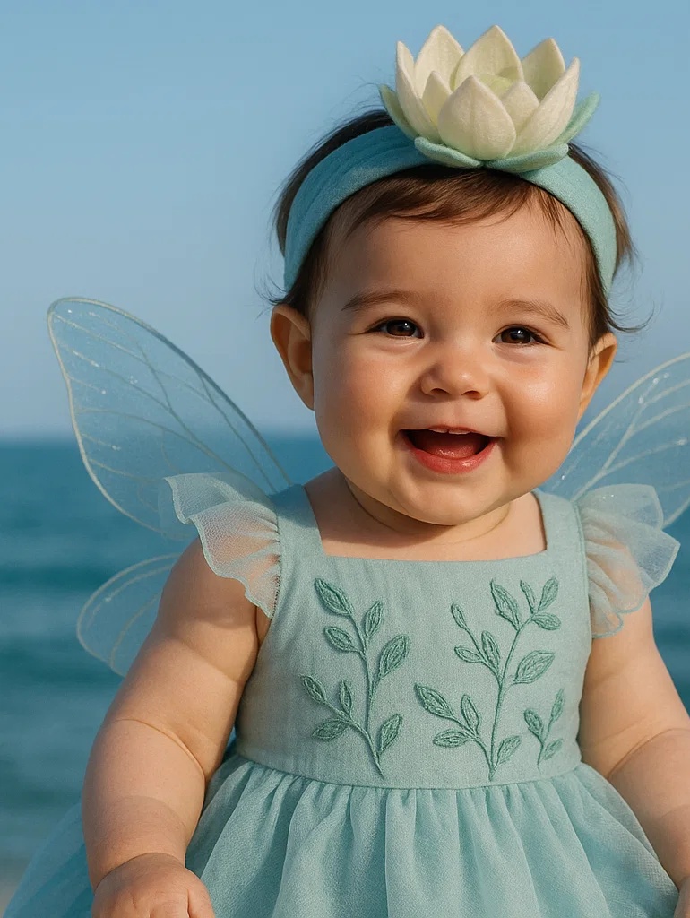 Charming Baby Headband with Light Pink Lotus Flower Decoration