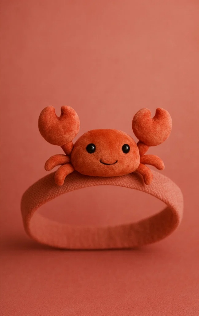 Bandeau pour bébé avec un adorable design de crabe pour les photos