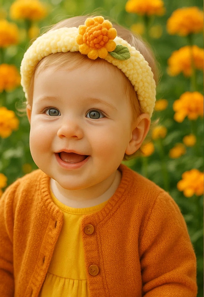 Bright Yellow Flower Baby Headband for Cheerful and Playful Moments