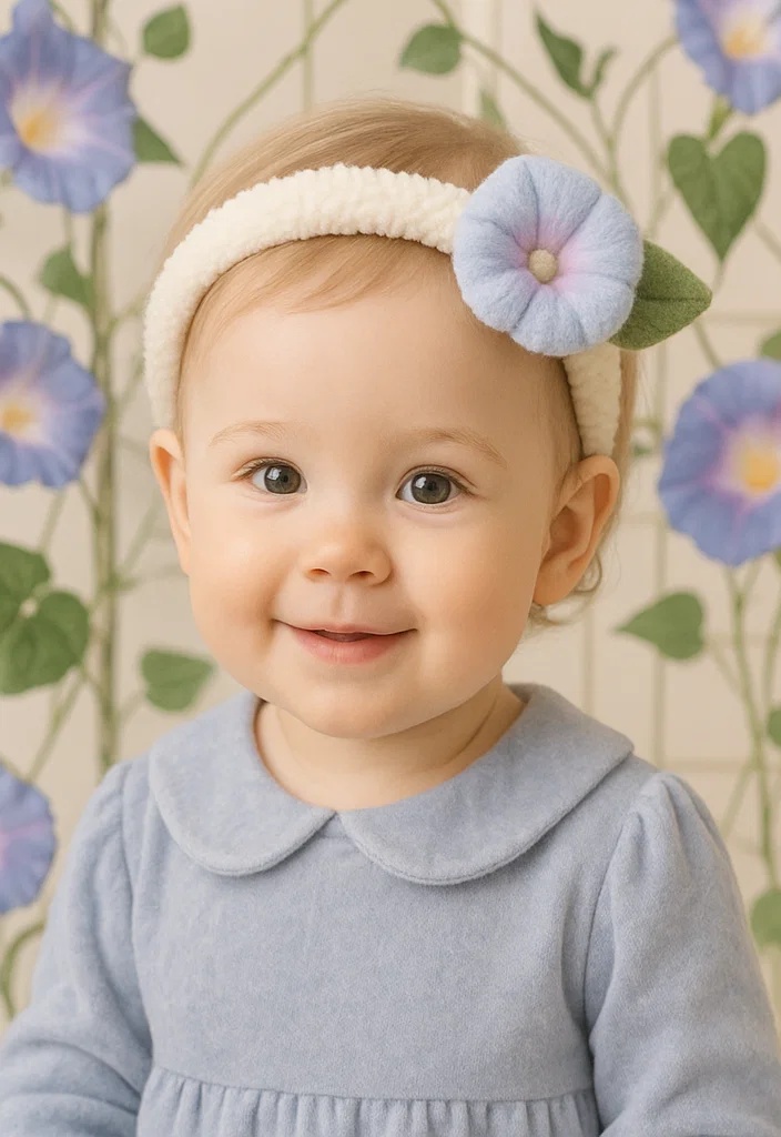 Delicate Pastel Blue Flower Baby Headband for Soft and Stylish Looks
