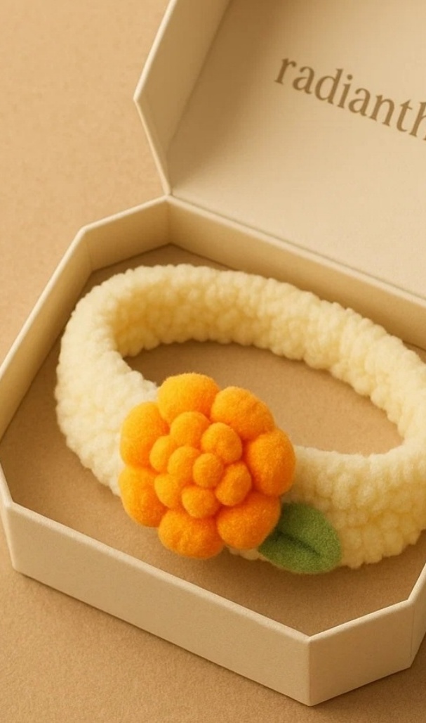 Bandeau bébé avec fleur orange amovible, idéal pour les photos et l’usage quotidien