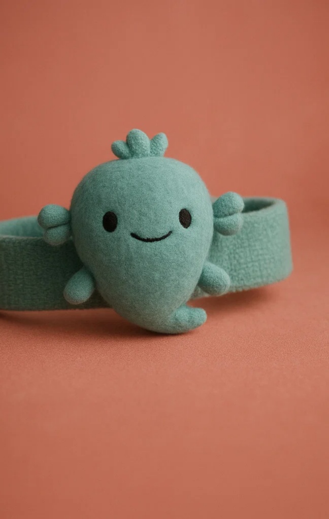 Playful Baby Headband with Soft Aqua Green Microbe Design