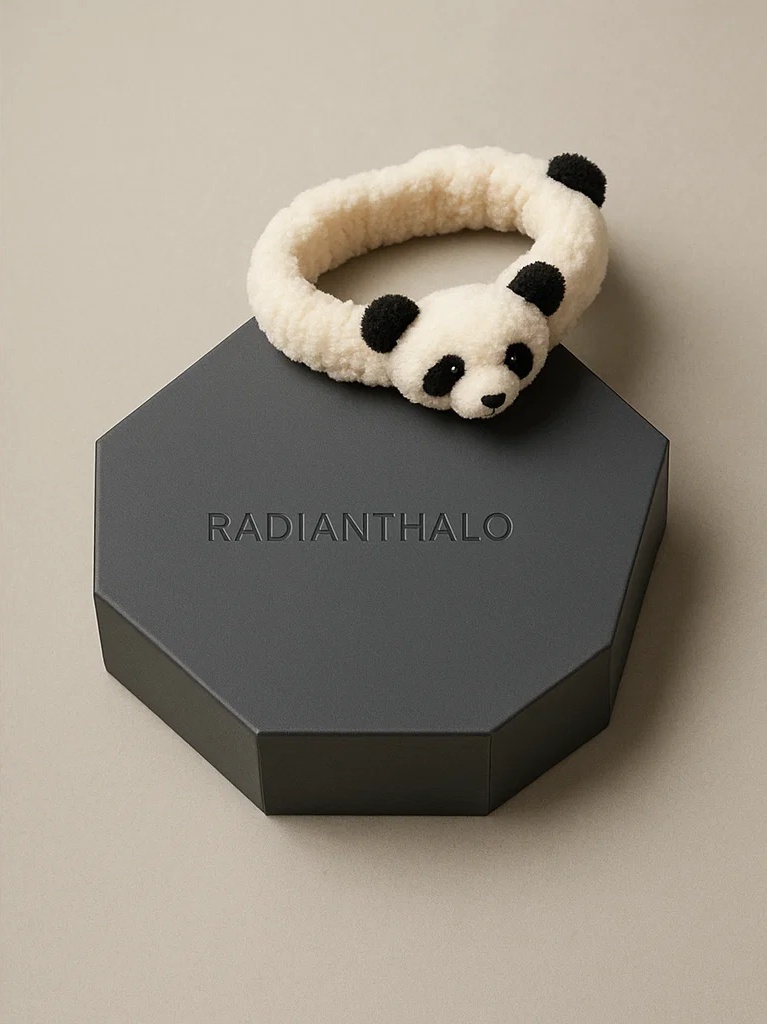 Faixa de Cabelo Panda para Bebê, Fleece Macio, Design Adorável