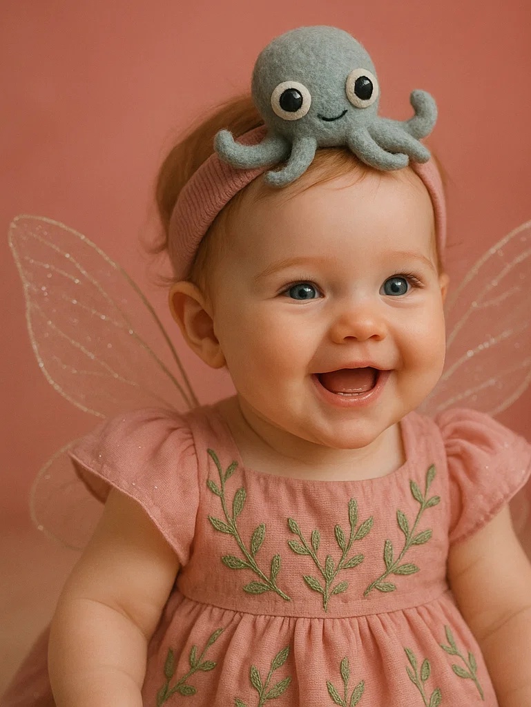 Charming Octopus Baby Headband with Fun Eyes and Tentacles