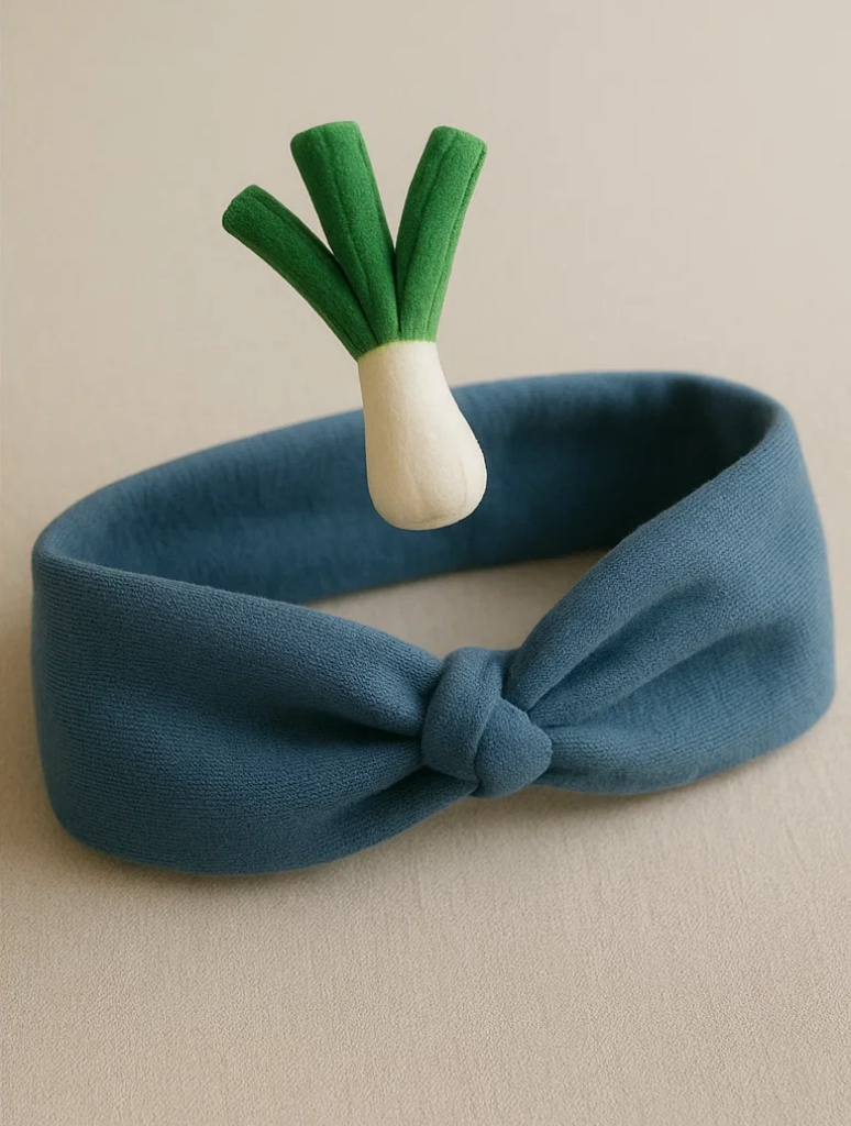 Leek Baby Headband with Green Top