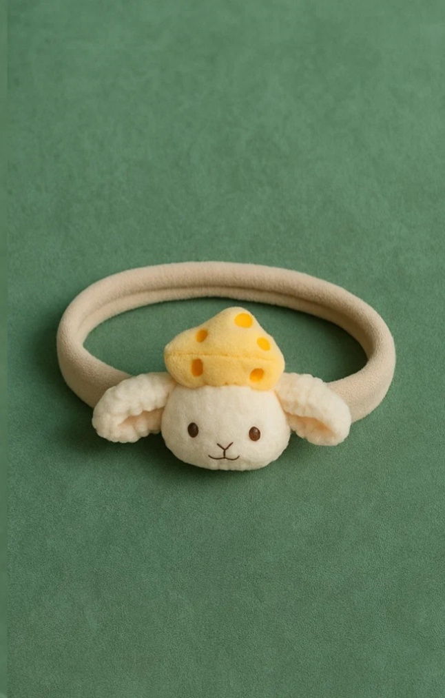 Cheese Sheep-Themed Baby Headband