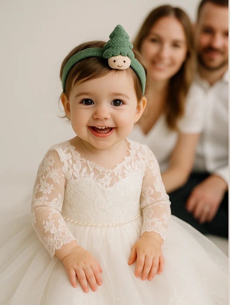 B2B Plush Christmas Tree Baby Headband – Festive Hair Accessory for Wholesale