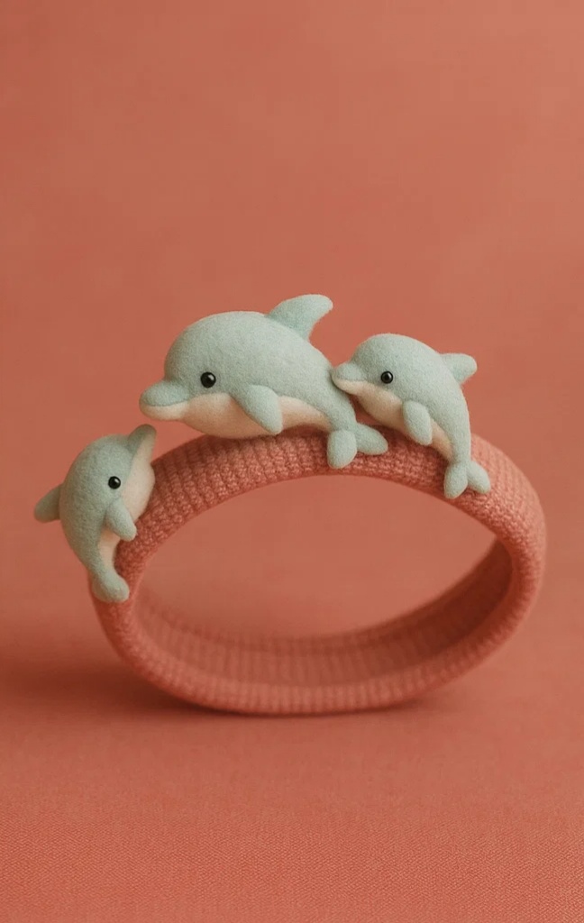 Playful Dolphin Baby Headband with Soft Colors