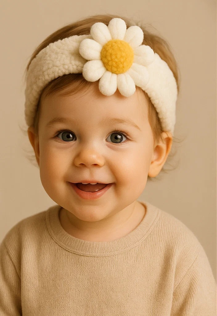 Elegant Baby Headband with a Plush Tulip Design for Special Occasions