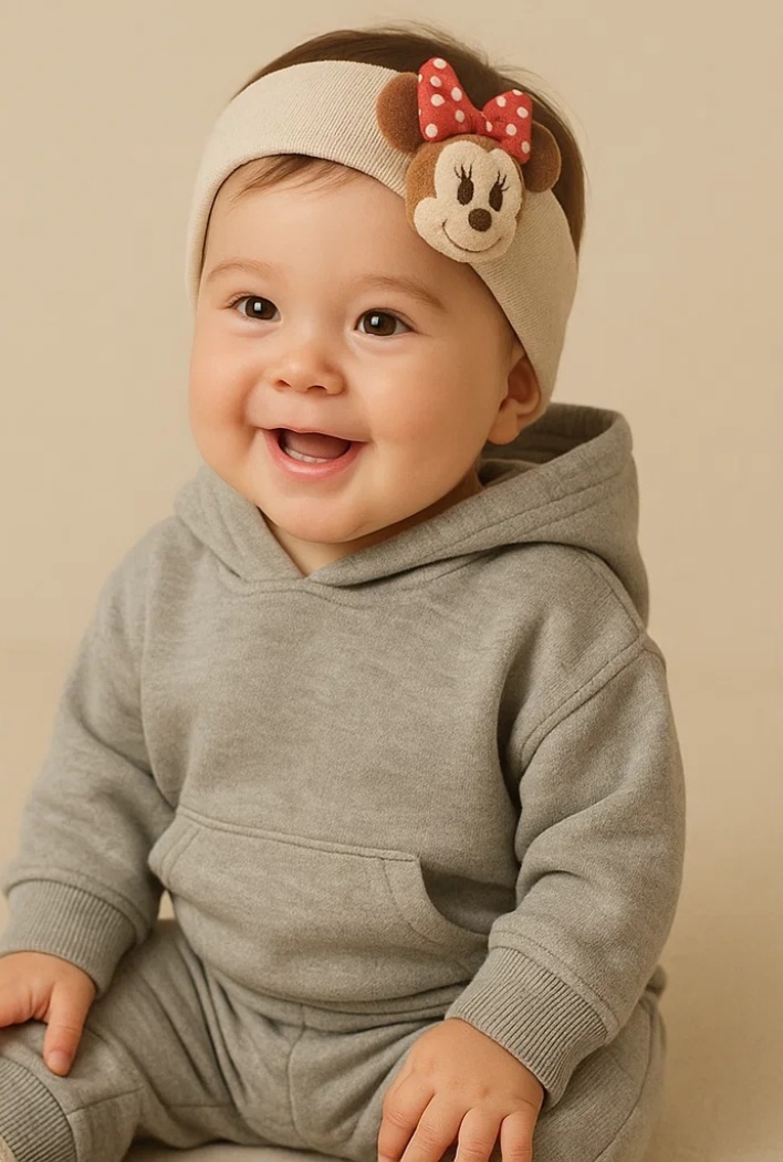 Faixa de cabeça para bebês com ursinho de pelúcia, perfeita para fotos
