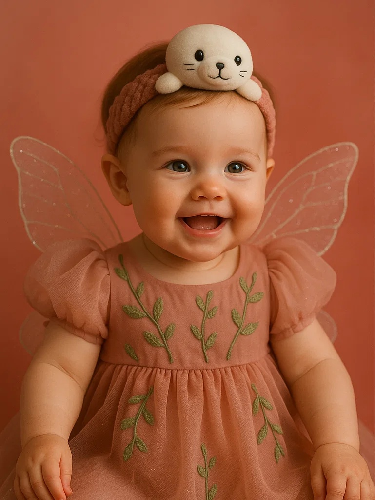 Cute Seal Baby Headband with Adorable Facial Features