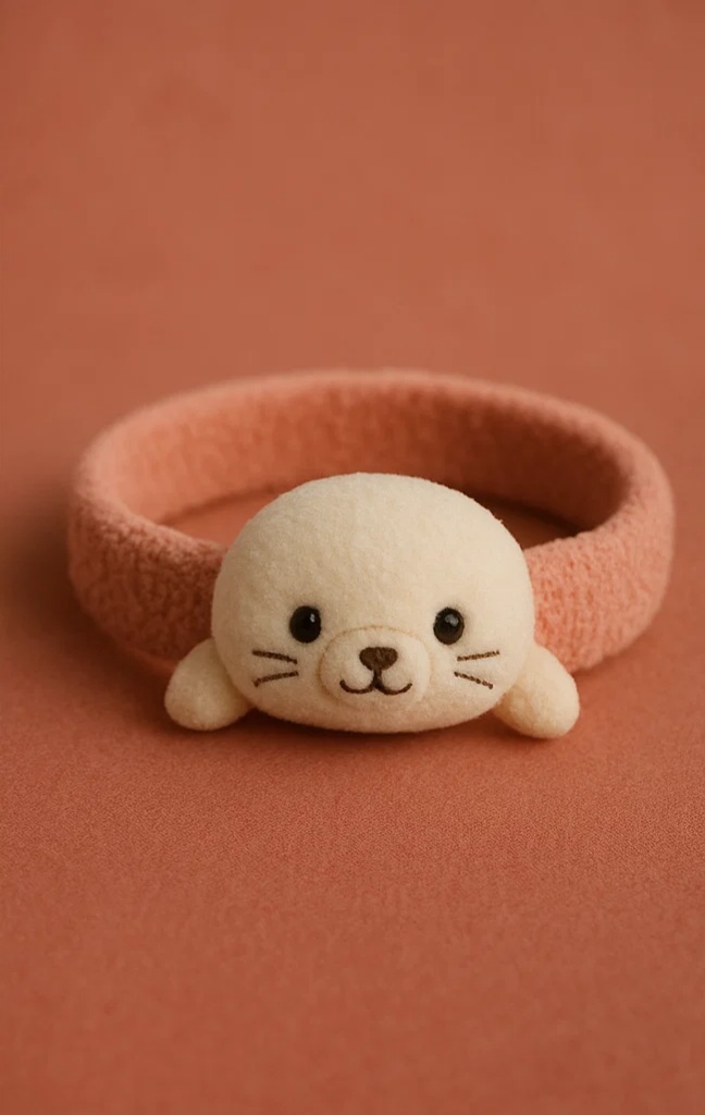 Playful Seal Baby Headband with Sweet Expression