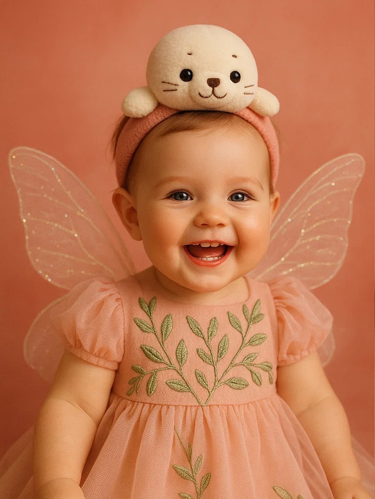 Playful Seal Baby Headband with Sweet Expression