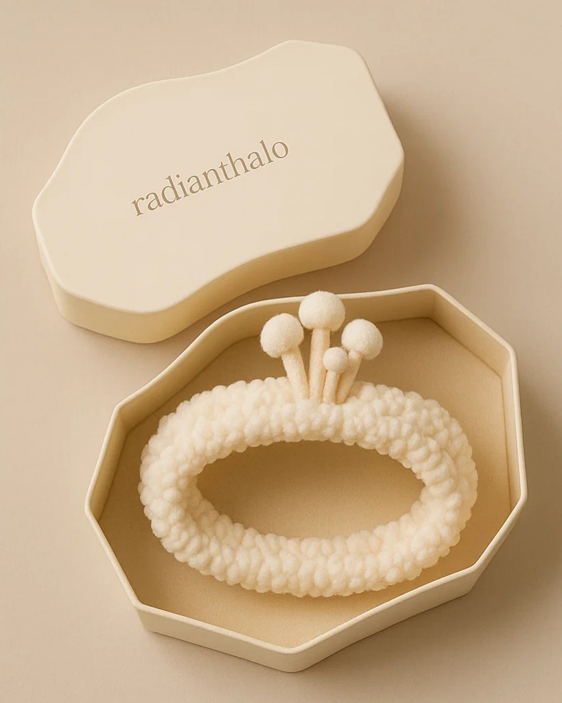 Plush Baby Headband with Minimalist Cluster Mushroom Design for Boutique Retail